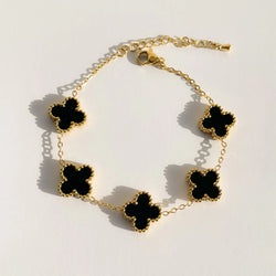 Four Leaf Clover Bracelet - Black