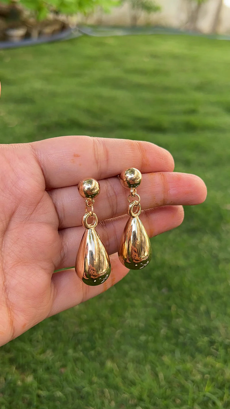 Golden Long Drop Earrings