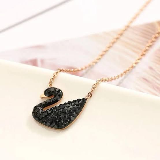 Black Swan Necklace in Stainless Steel