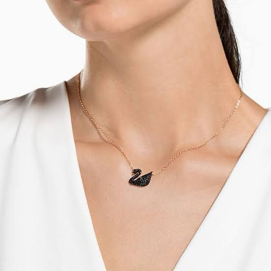 Black Swan Necklace in Stainless Steel